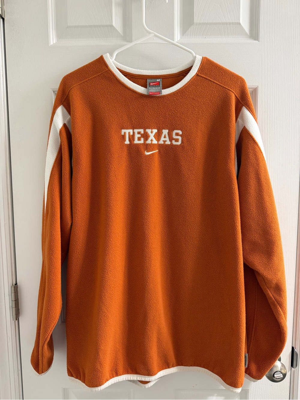 Nike Orange and White Texas Fleece Pullover Medium M